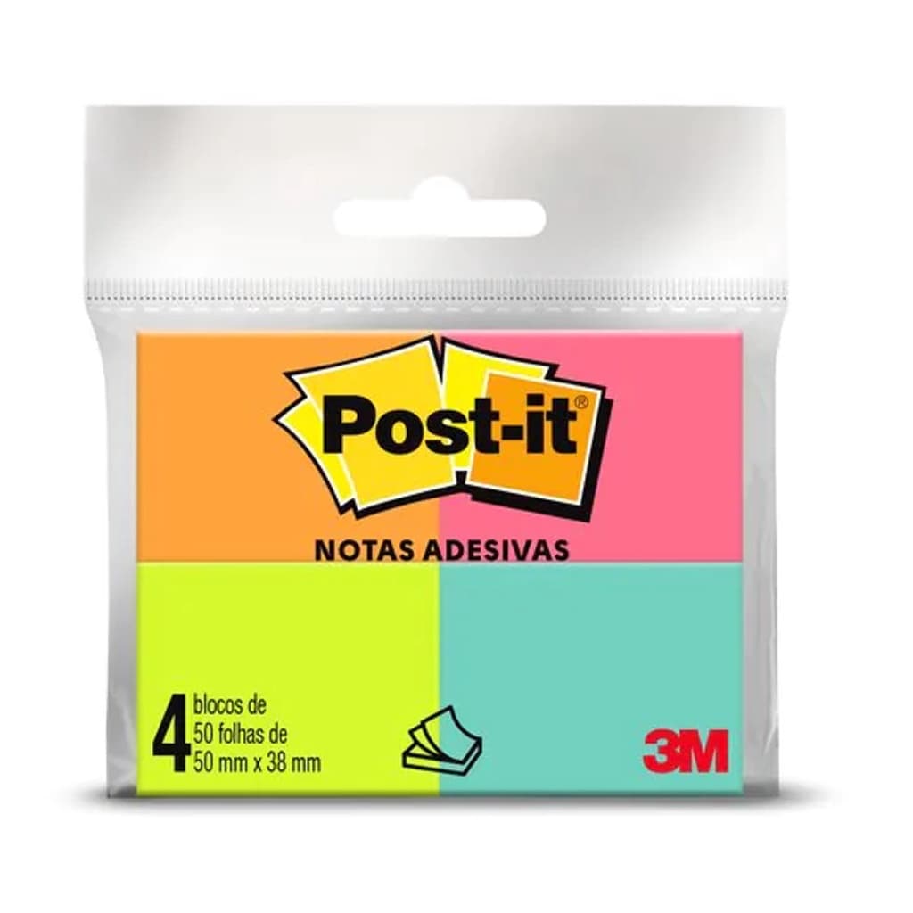 Bloco Adesivo 38mmx50mm Com 4 Blocos Tropical Post-it