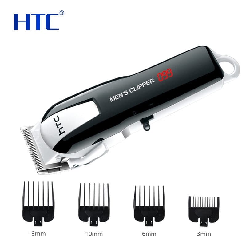 Nova Máquina De Cortar Cabelo Profissional HTC Cabeça De Óleo Masculina Gradiente LCD Display Digital Elétrica