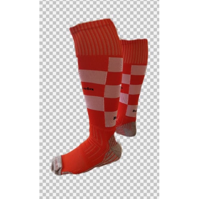 Kit C/ 20 Prs Meiões Futebol Batbola Profissional Quadriculado Laranja/Bco