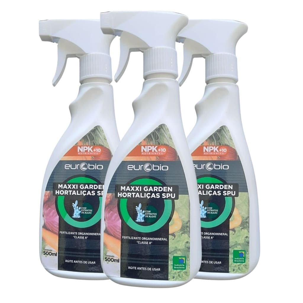 Fertilizante Foliar Maxxi Hortaliças SPU 500ml Kit com 3
