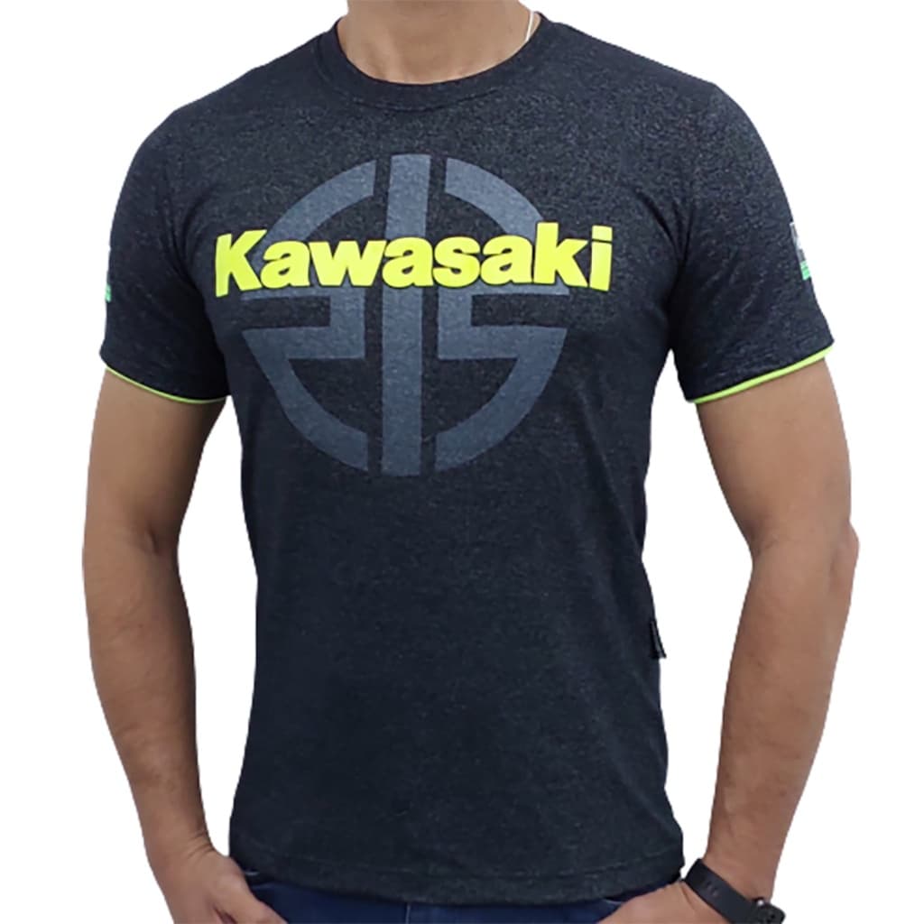 Camiseta Masculina Kawasaki Racing Preto Mescla -512