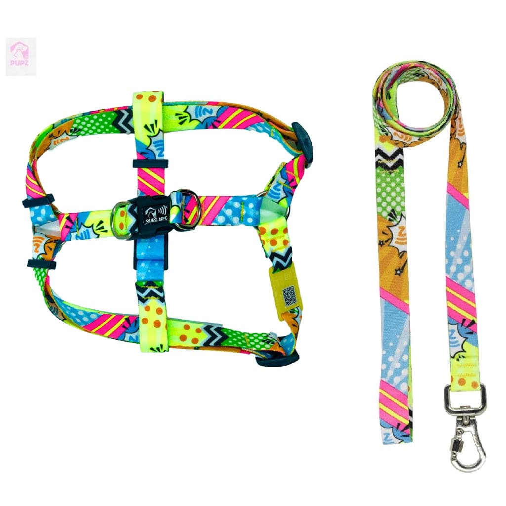 Kit Peitoral E Guia Para Cães Gatos C/chip Nfc/qrcode Tam G