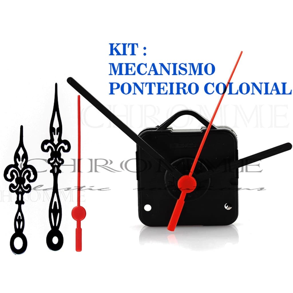 Kit 10 Maquinas De Relógios Contínuas ( Silenciosas ) + 10 Ponteiros Coloniais