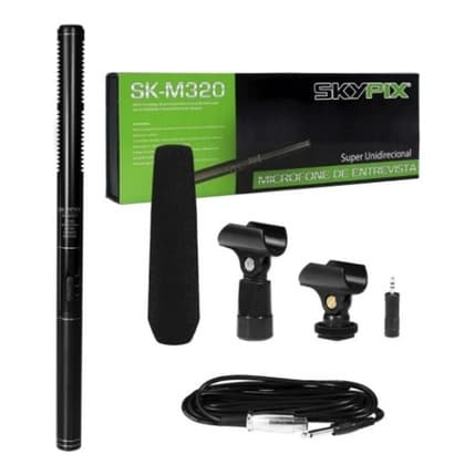 Microfone Shotgun Condensador Skypix Sk-m321 Para Gravações