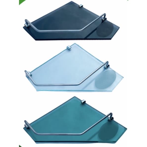 porta shampoo pratico canto com saboneteira verde incolor fume