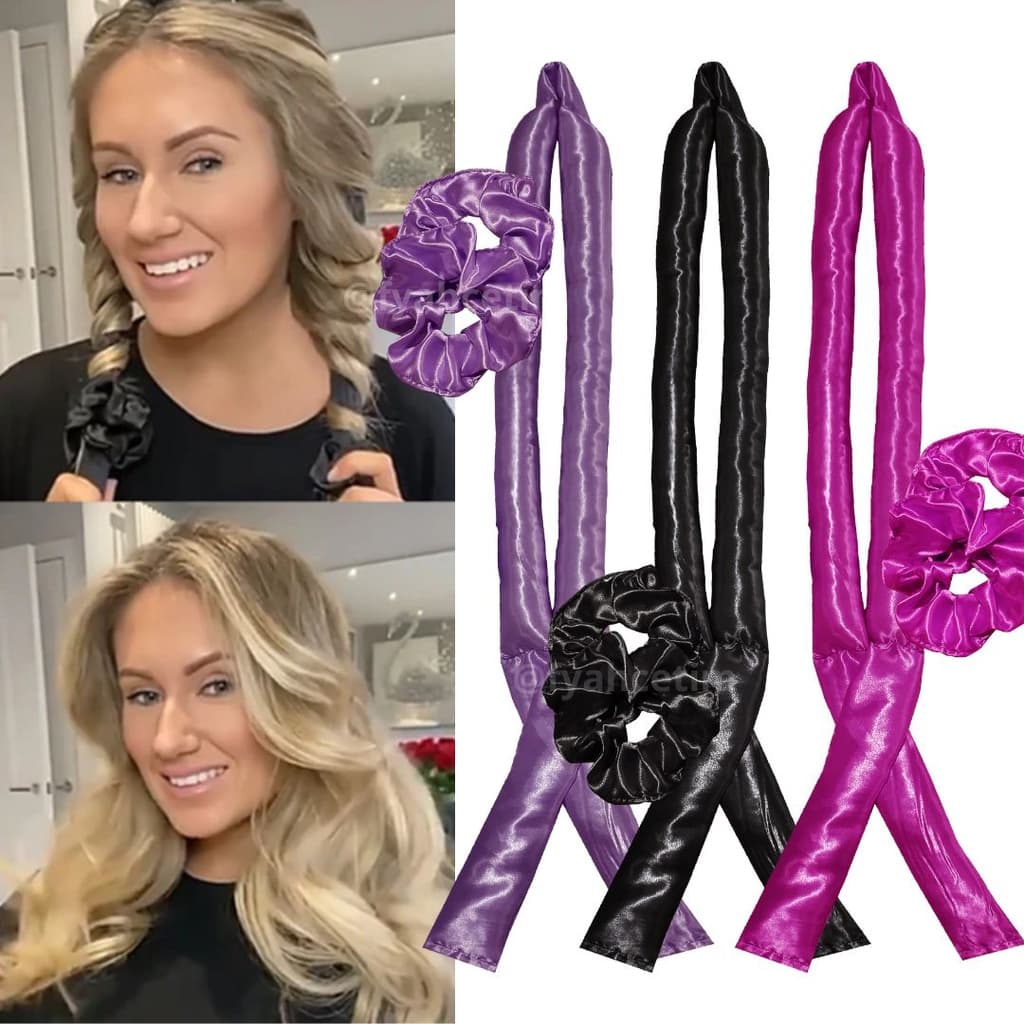 Modelador de Cachos de Cetim Curvador de Cabelo Noturno Ondas de Cetim Cachos sem Calor