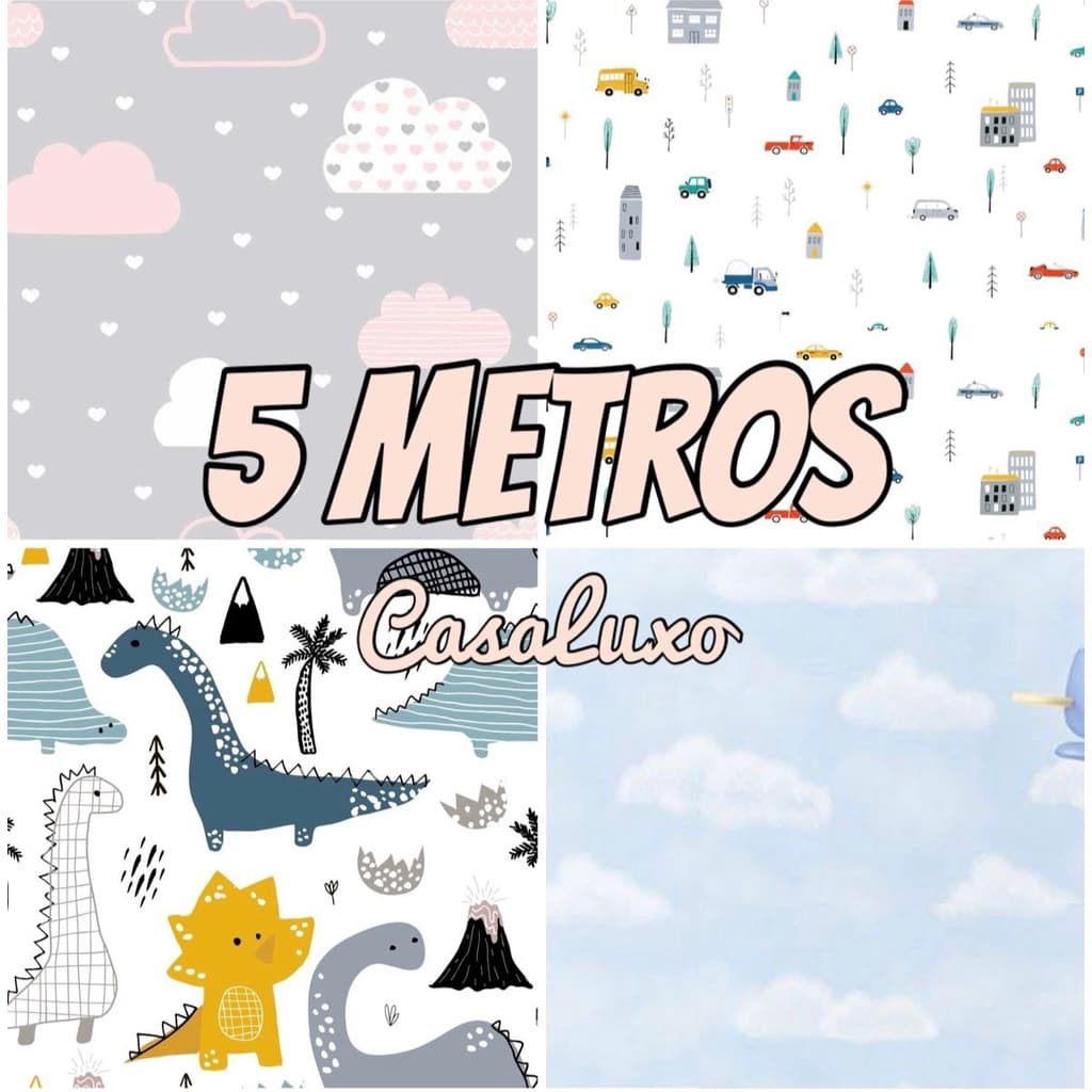 Papel de Parede Infantil 3D 5 METROS X 45CM  Auto Adesivo Auto Colante