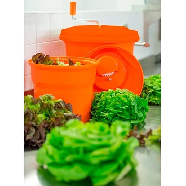 Secador De Saladas E Verduras Centrífuga Manual Profissional Grande Laranja 20 Litros