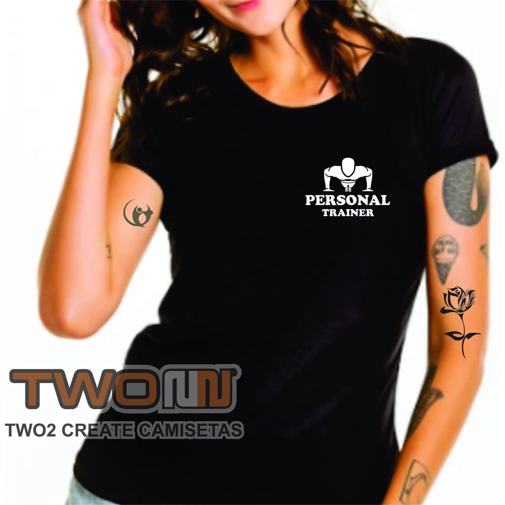 CAMISETA PERSONAL TRAINER FEMININA ACADEMIA ALGODÃO P05