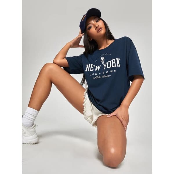 Camisetão Oversized Feminina New York Basketball