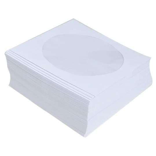 500 Unidades Envelope p/CD e DVD c/Visor Transparente - BRANCO