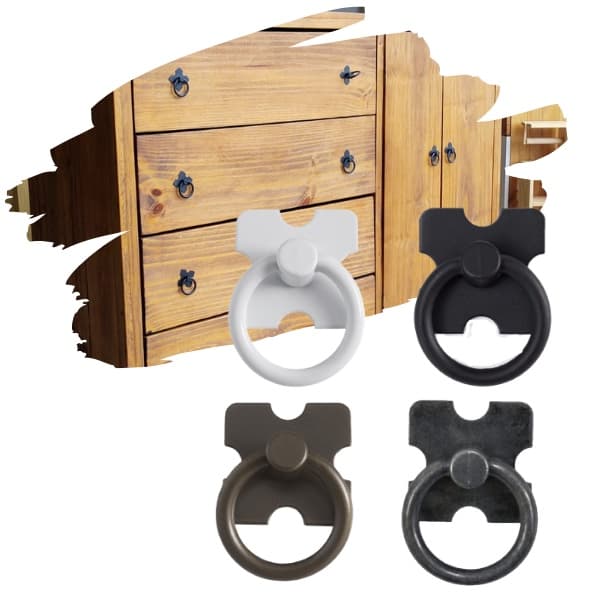 Puxador argola Puxadores para moveis rústico Puxador armário preto Puxador de gaveta cômoda 2 unidade