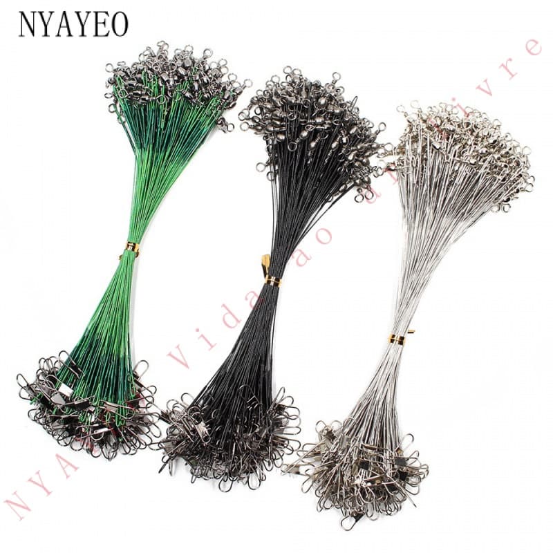 NYAYEO 20 Pcs Linha De Fio De Aço Com Acessório Giratório De Chumbo Do Núcleo 15 Cm-30
