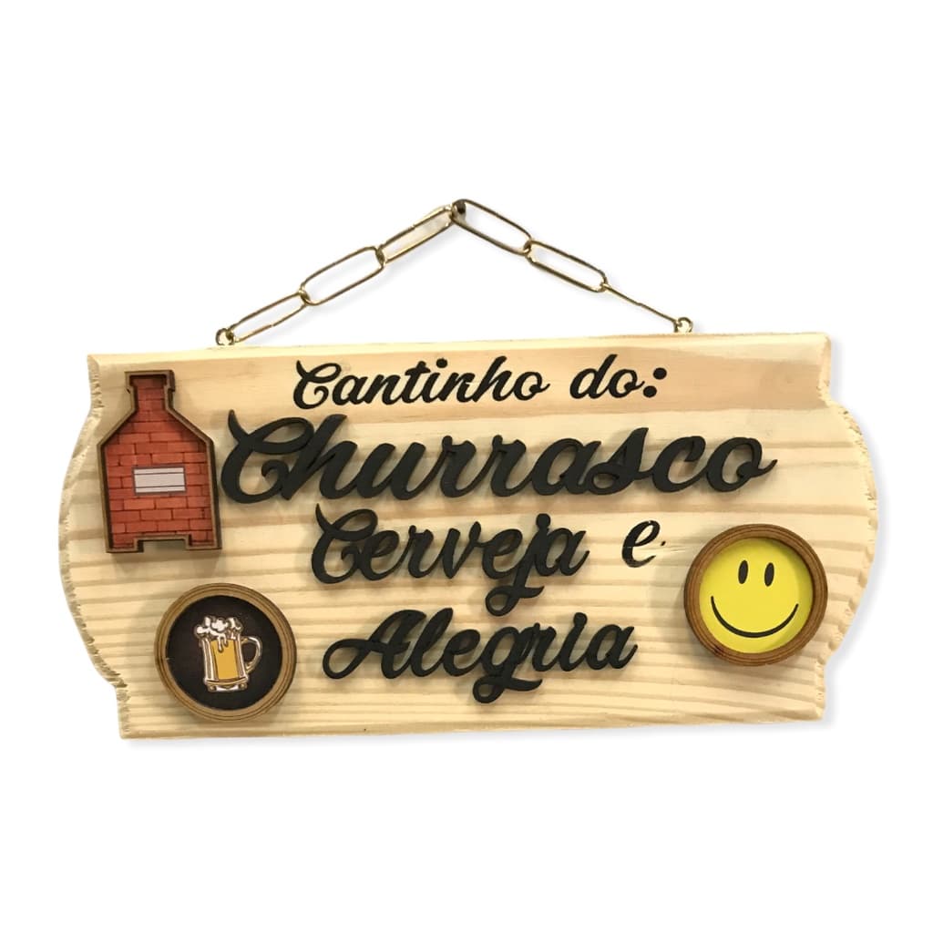 CDA Placa Decorativa Mdf Cantinho Do Churrasco E Alegria Vários Modelos Lazer Boteco Gourmet Cerveja