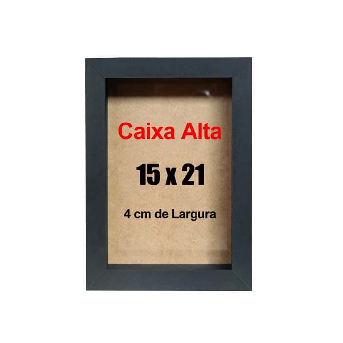 Quadro Decorativo Moldura Caixa Alta Preto - 15x21cm