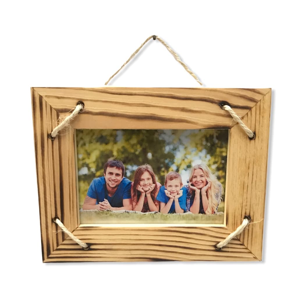 Porta Retrato De Parede Quadro Madeira Pinos Fotos 10x15cm Claro
