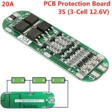 placa de proteção 3s pcb bms 12v 20a carregador de bateria de lítio  2unidsdes