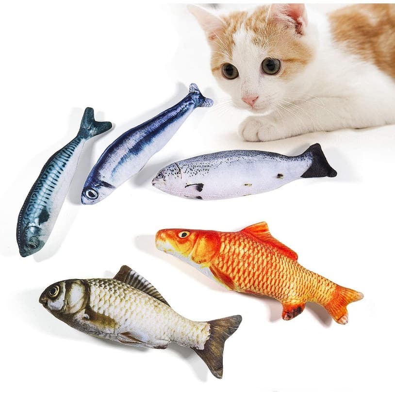 Brinquedo De Pelúcia Para Animais De Estimação Gato Peixe catnip Brinquedos Interativos Mastigar
