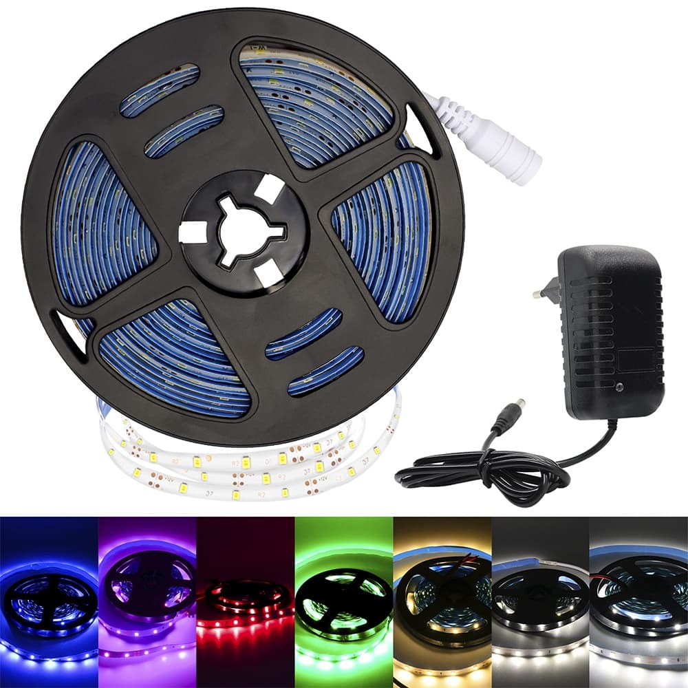 Fita Led Rolo 5 Metros 2835 300leds Ip20 Dupla Face + Fonte