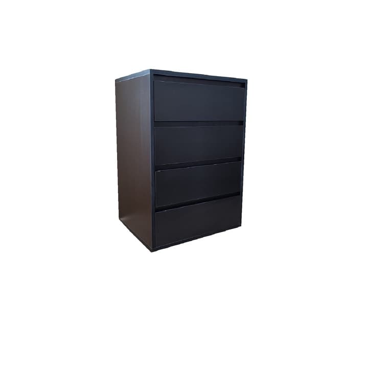 Mesa de cabeceira com 4 gavetas, 100% mdf cor Preto