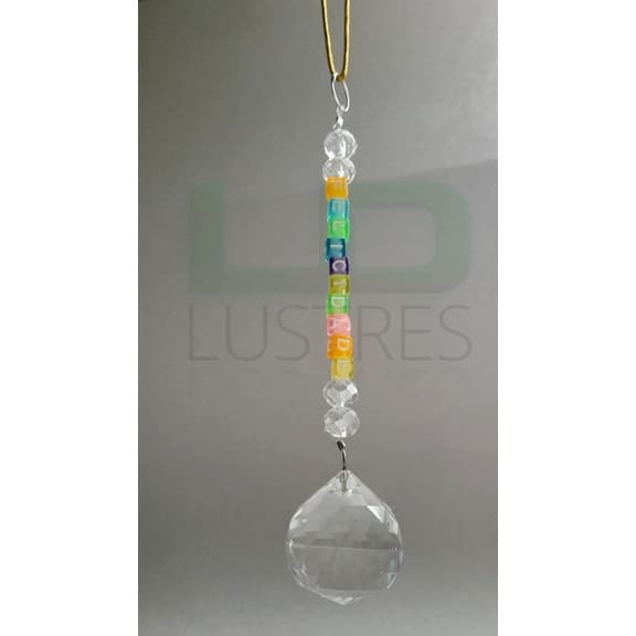 Kit Feng Shui Com Cristal Multifacetada Fio Cor Ouro Velho