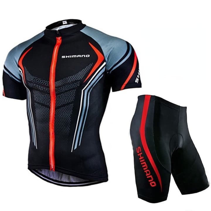 COD Em Estoque 2023 Nova Manga Curta Preto Vermelho Conjunto De Bagunça De Ciclismo 9D Almofada gel Curto Ropa Roupas