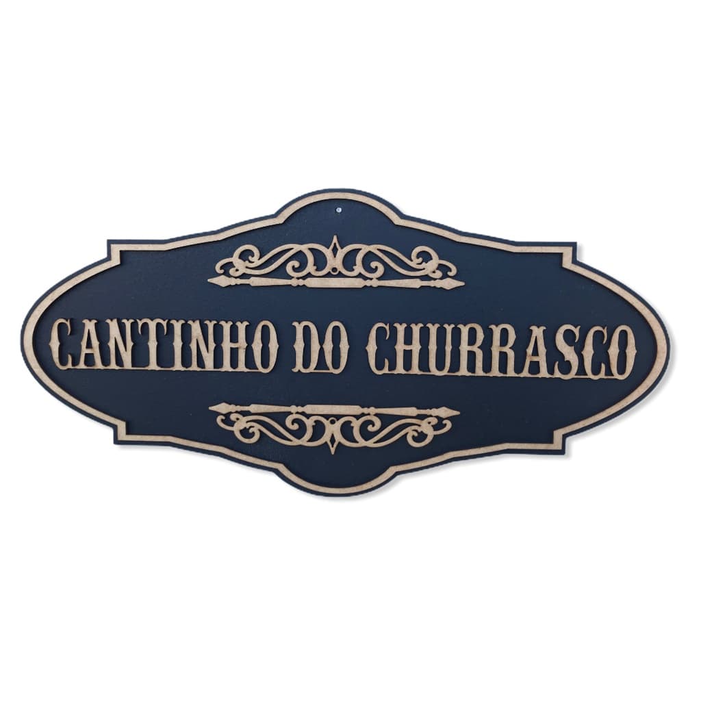 CDA Placa Cantinho do Churrasco Decoração Churrasqueira Parede Relevo Madeira Bebida