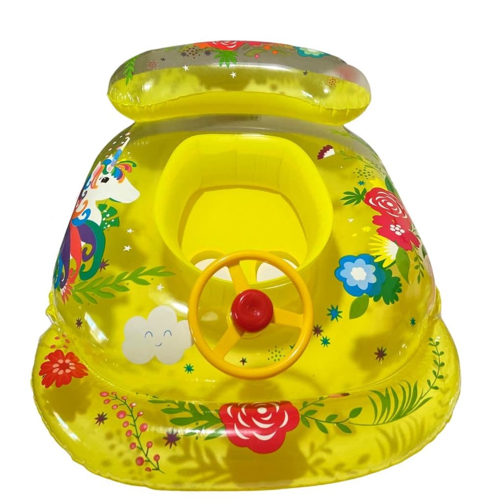 Boia inflável infantil para bebês 6 a 48 meses. Boia com direção e buzina. Grande e robusta.