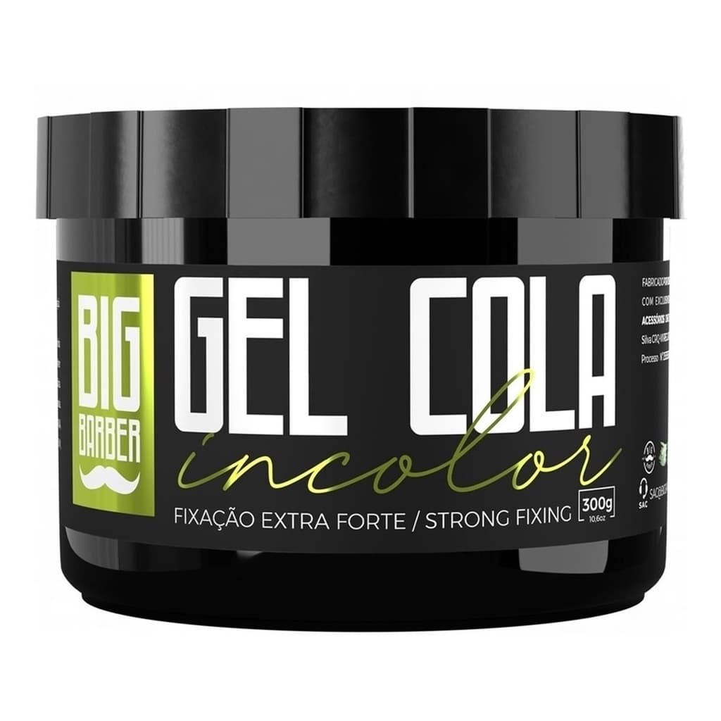 Gel Cola Incolor Fixação Extra Forte 300g Big Barber