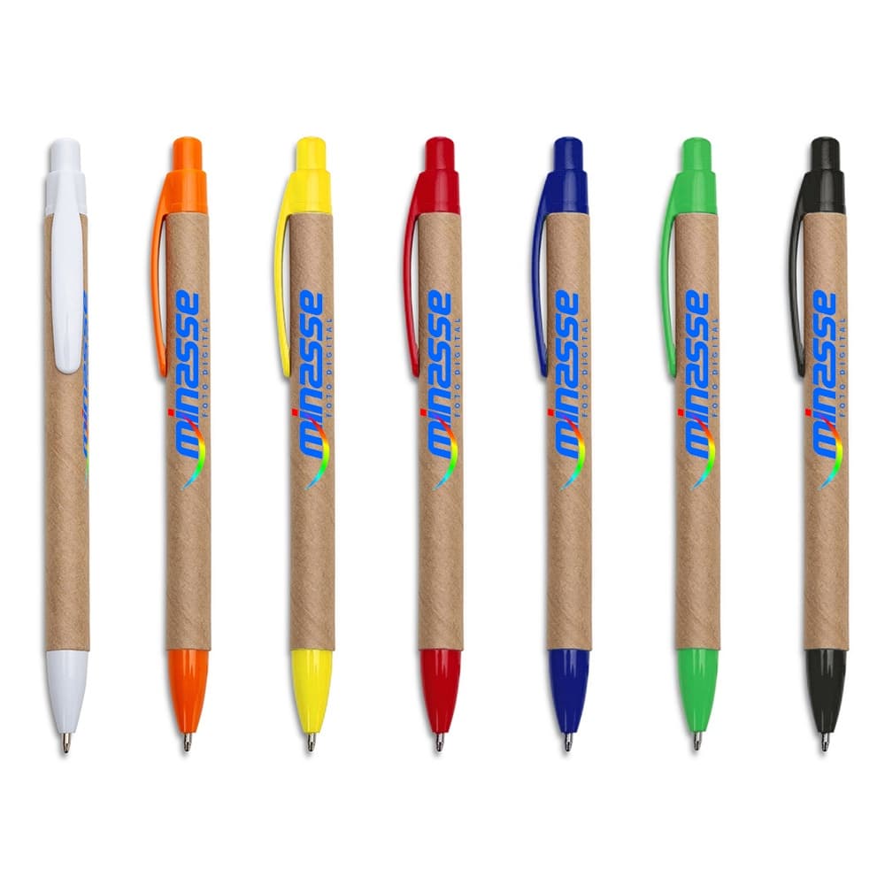 100 Canetas Ecologica 18542 Personalizadas - Impressao colorida
