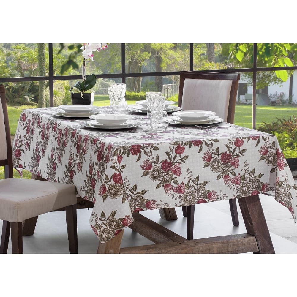 Toalha Mesa Retangular 6 Lugares Limpeza Pratica