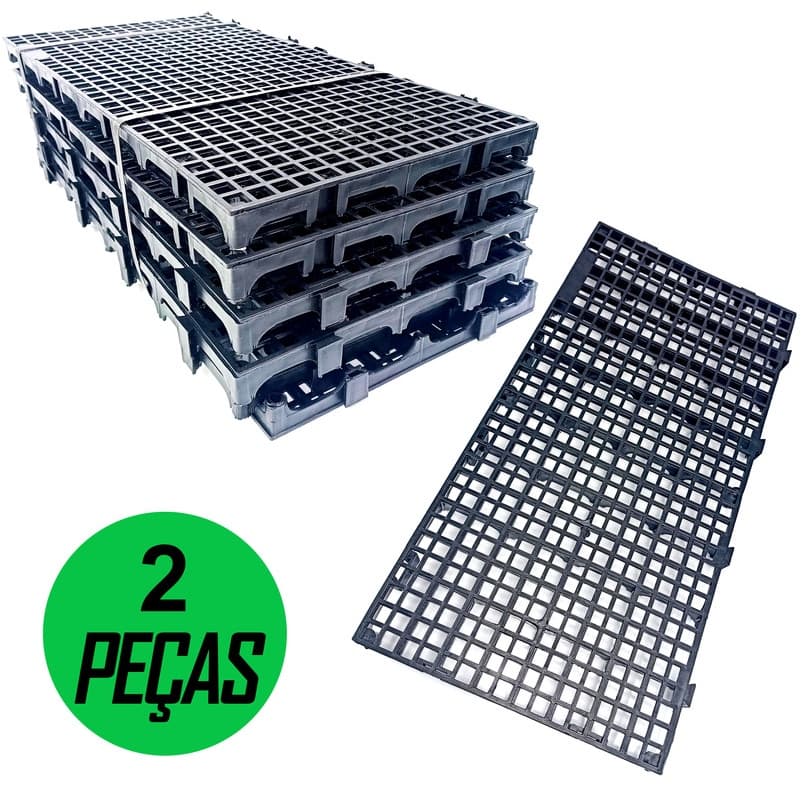 4 Piso Canil Pet Palete Pallet Deck Estrado Plastico Preto