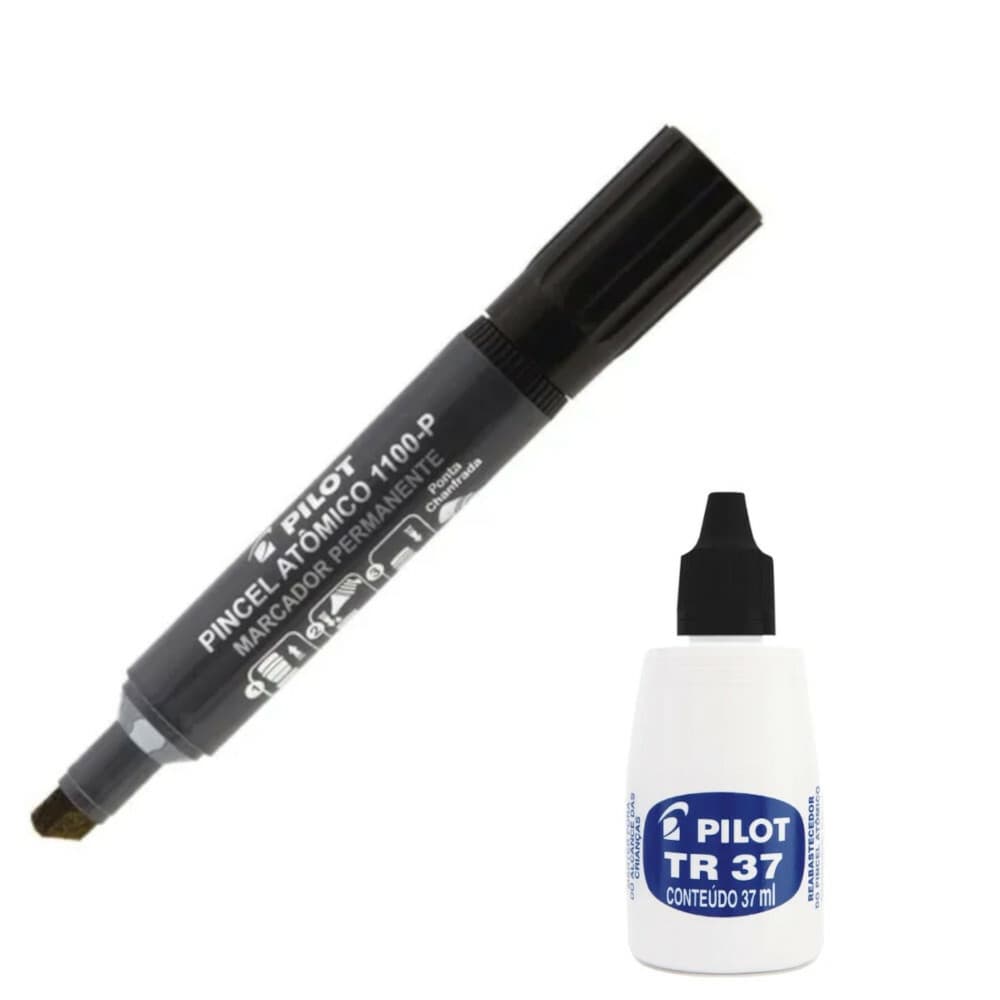 PINCEL ATOMICO PERMANENTE PRETO 1110+REABASTECEDOR TR- PILOT