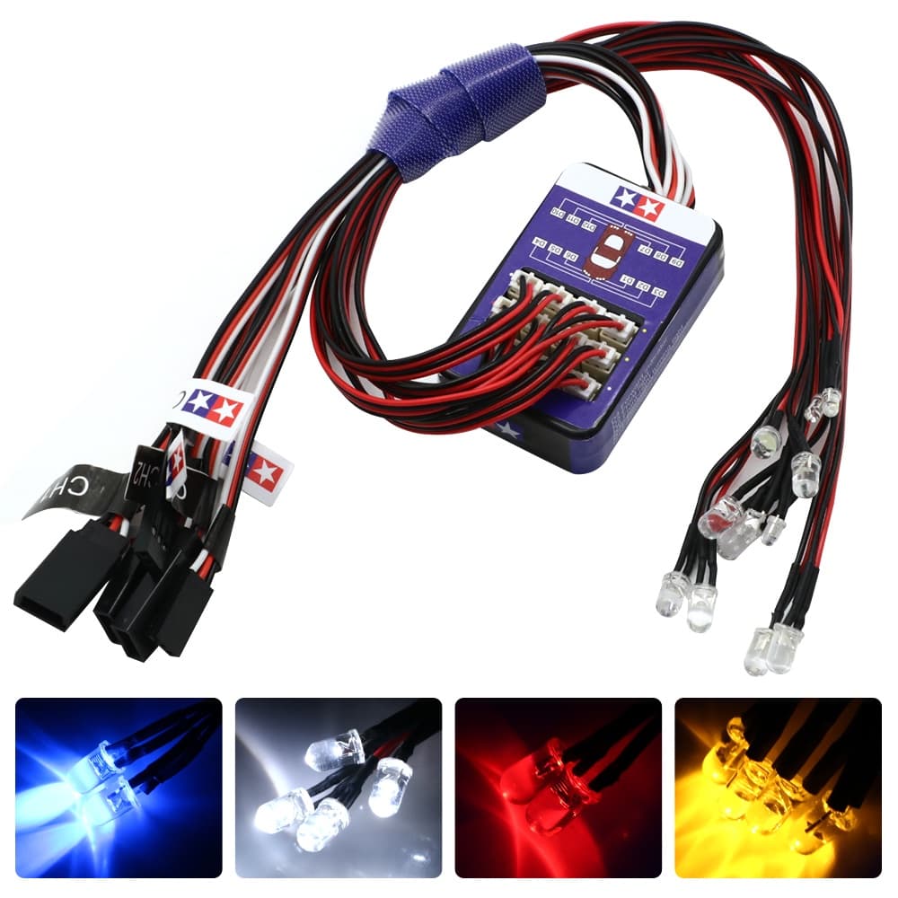 Simulação Flash Luz 12 LED Kit De Iluminação Freio Direção Para Modelos Escala 1/10 Carro RC Yokomo Tamiya HSP HPI AXIAL