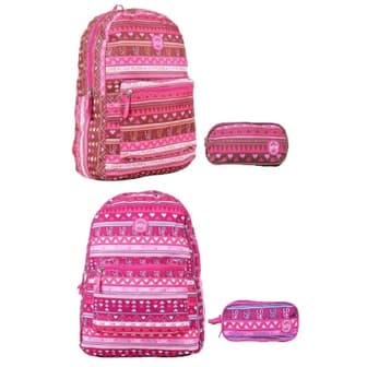 Kit escolar Mochila bolsa de costas e estojo bolsinha feminina Clio escola trabalho faculdade