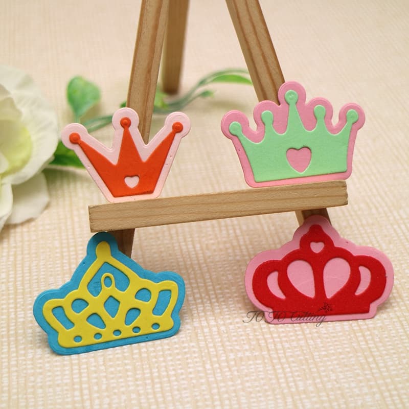 4PC Corte De Metal Coroa Papel Estêncil Stencil Scrapbooking Cartão De Boas Festas DIY Cortes Artesanais