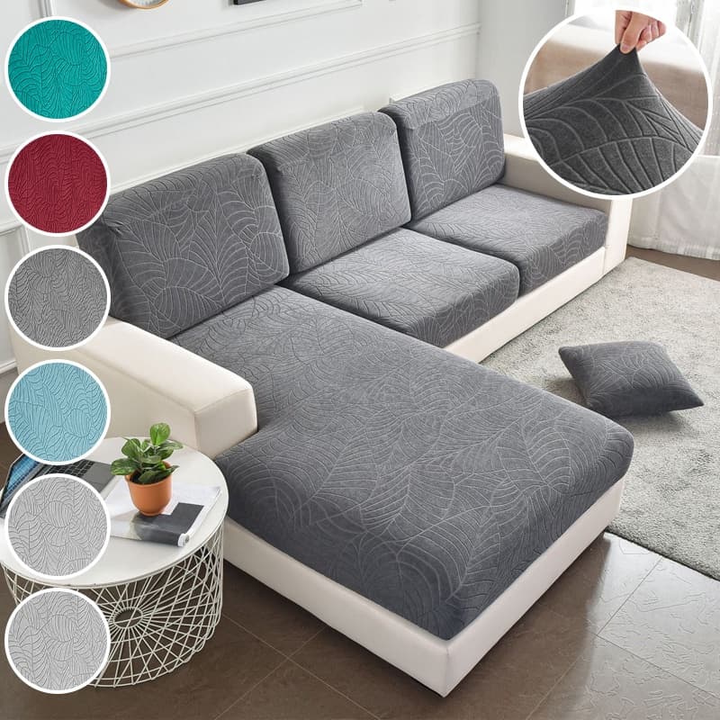1/2/3/4 Lugares Capa De Sofá Elástica Alongável Assento Em Forma De L Grossa Cor Sólida Para Decorar Funiture Protetor