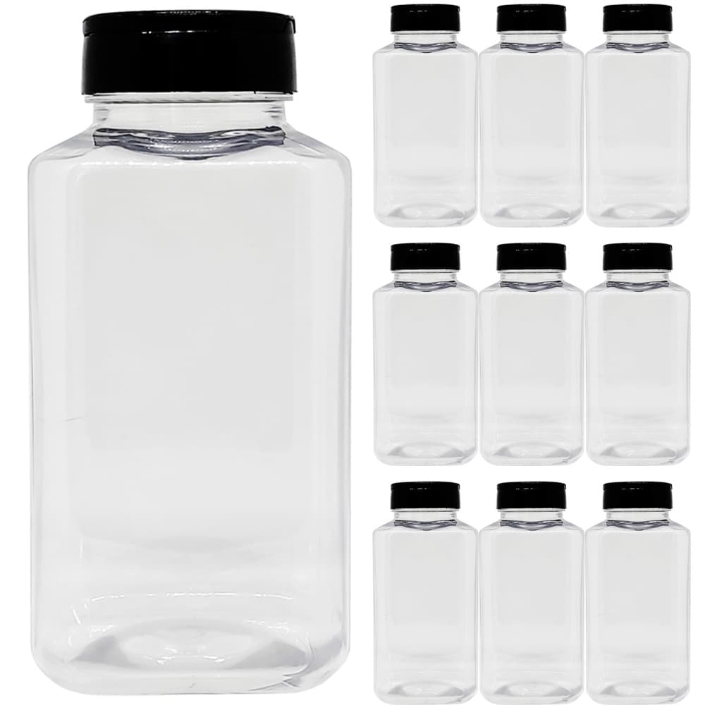 Kit 10 Potes De Plastico 500ml Porta Tempero Com Tampa Dosadora Dupla