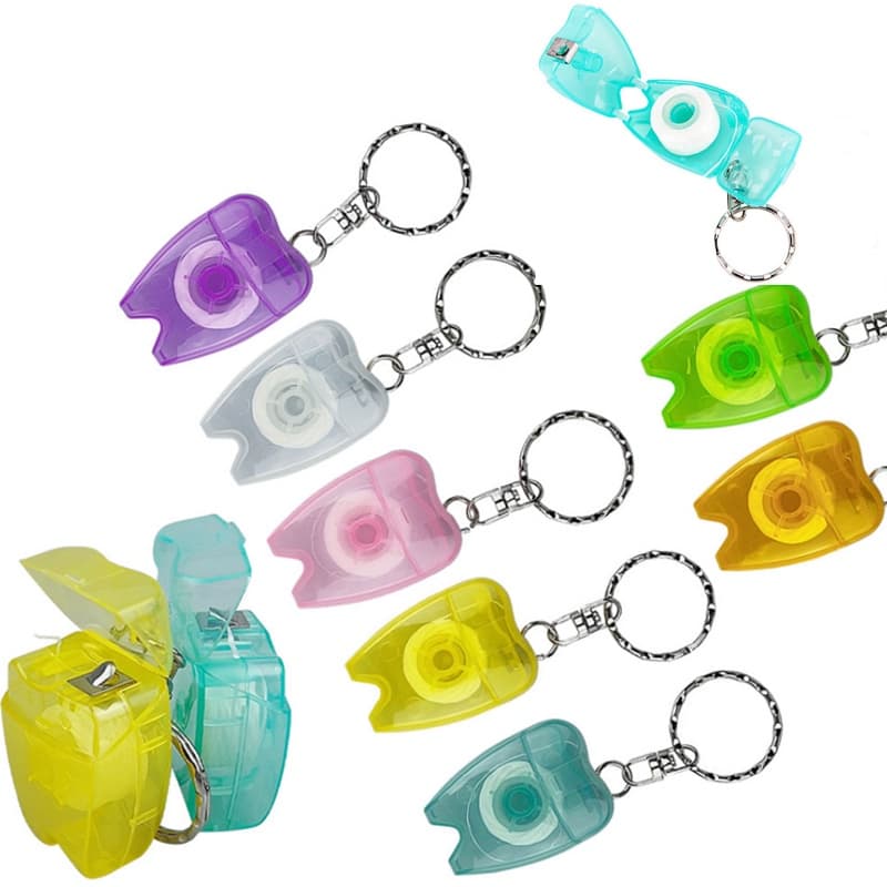 20pçs 15M Chaveiro Fio Dentário Dentes Dentista Presentes Fivela Chave Dental floss