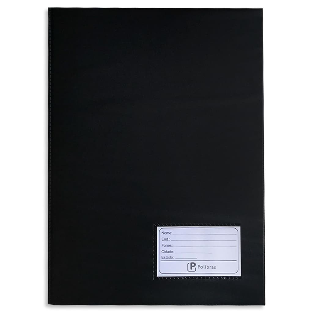 Pasta Catálogo PVC Com Visor Preta A4 50 Envelopes
