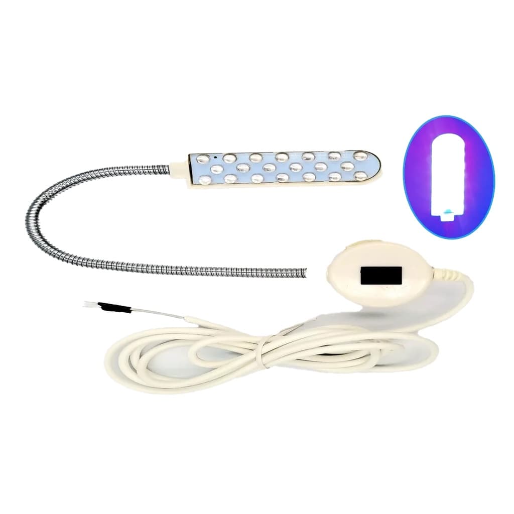 Luminária 20 Lâmpada De Led Negra Neon Cabo Flexível Costura