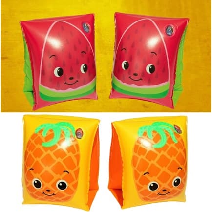 Boia Inflável Triangular Para Braços Infantil Plástico PVC Modelo Desenho Frutas Sortido 23x15 Cm Bel