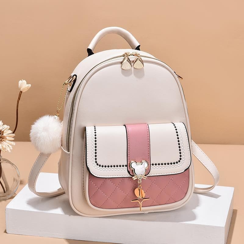 Mochila portátil de moda Casual ️ Mochila de viagem de grande capacidade com correspondência de cores Versão coreana Fre