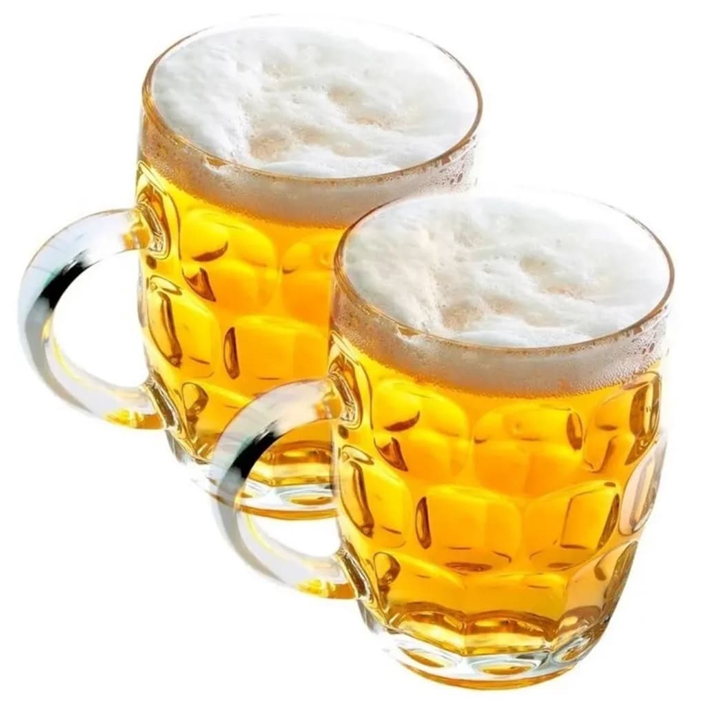 Conjunto 2 Canecas Chopp Copo De Cerveja Copo De Vidro 470ml Oferta Pronta Entrega