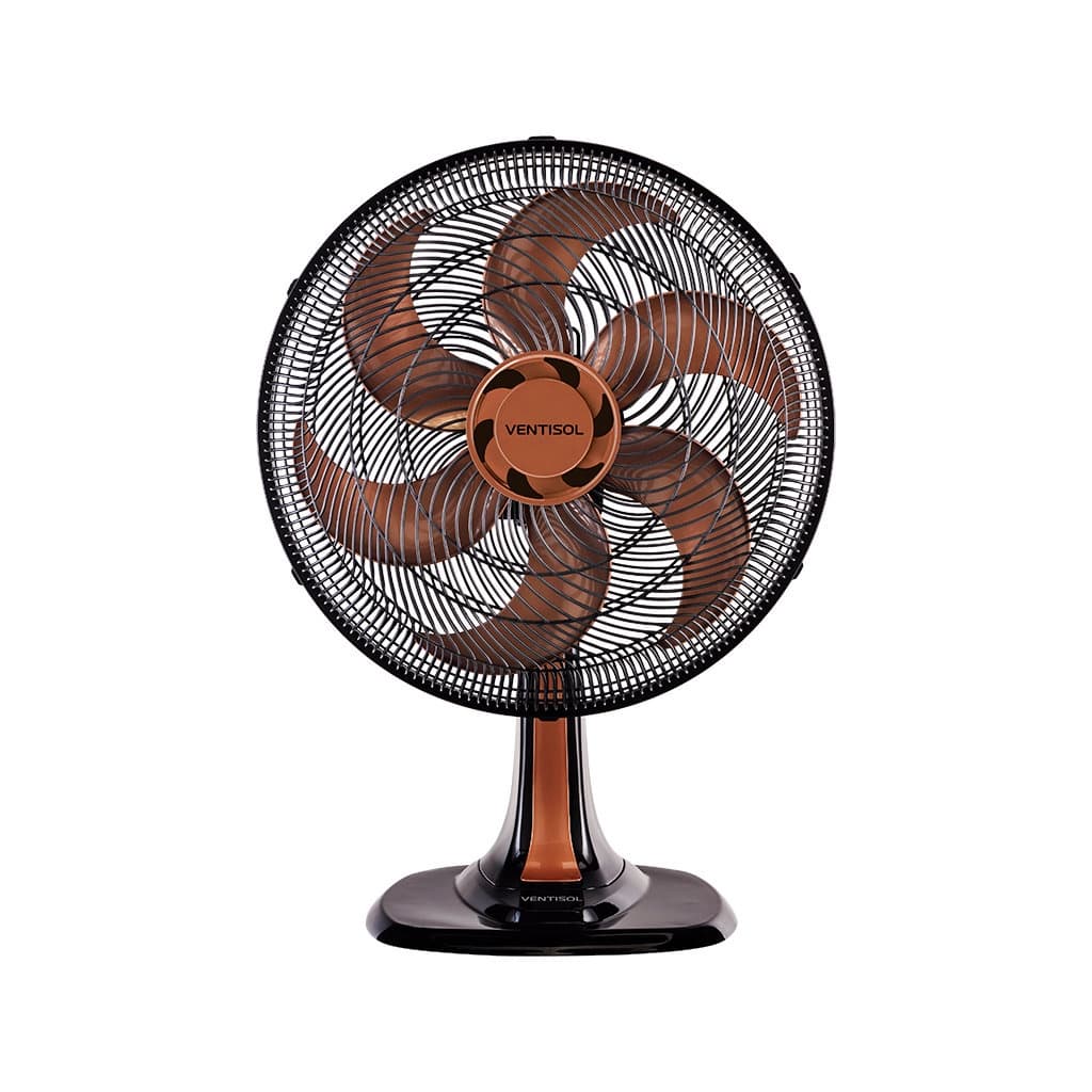 Ventilador de Mesa 40CM Oscilante Turbo 6 Pás Preto 127V Bronze - Ventisol