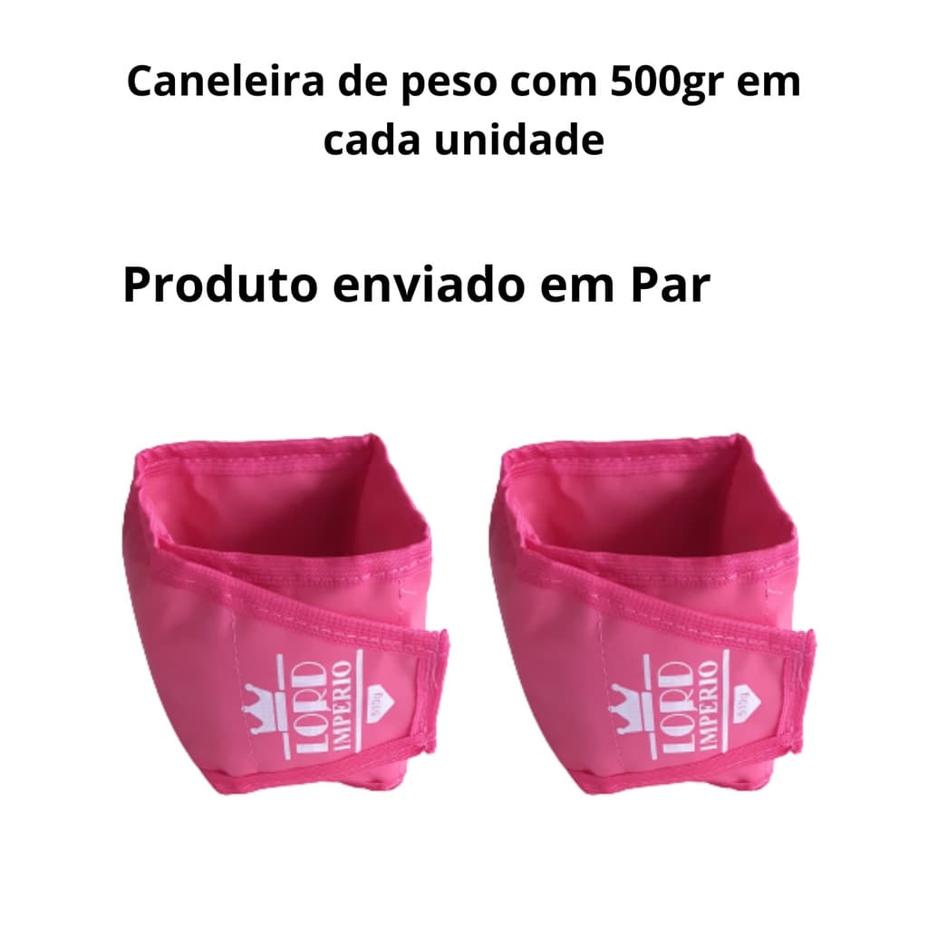 Tornozeleira Caneleira De Peso 500g Ou 0,5kg - Par, rosa (pink) - Lord Império