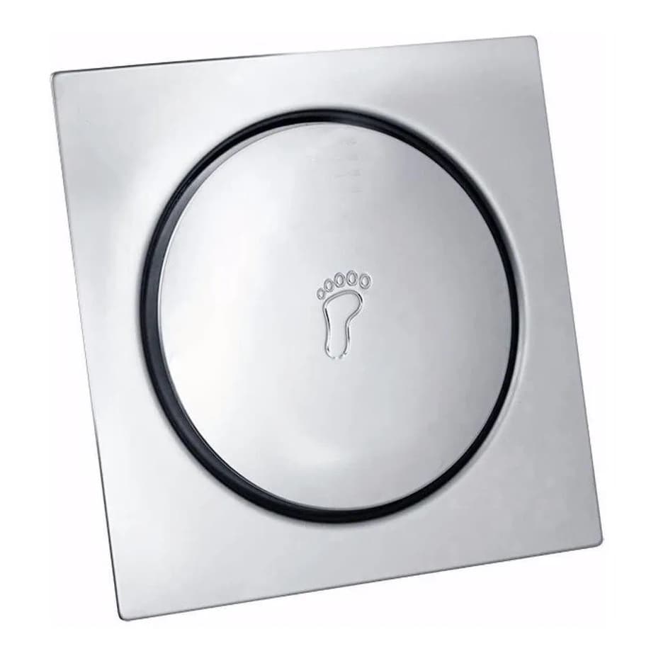 Ralo Click Inteligente Quadrado 10x10 Cm Inox Veda Cheiro para Banheiro