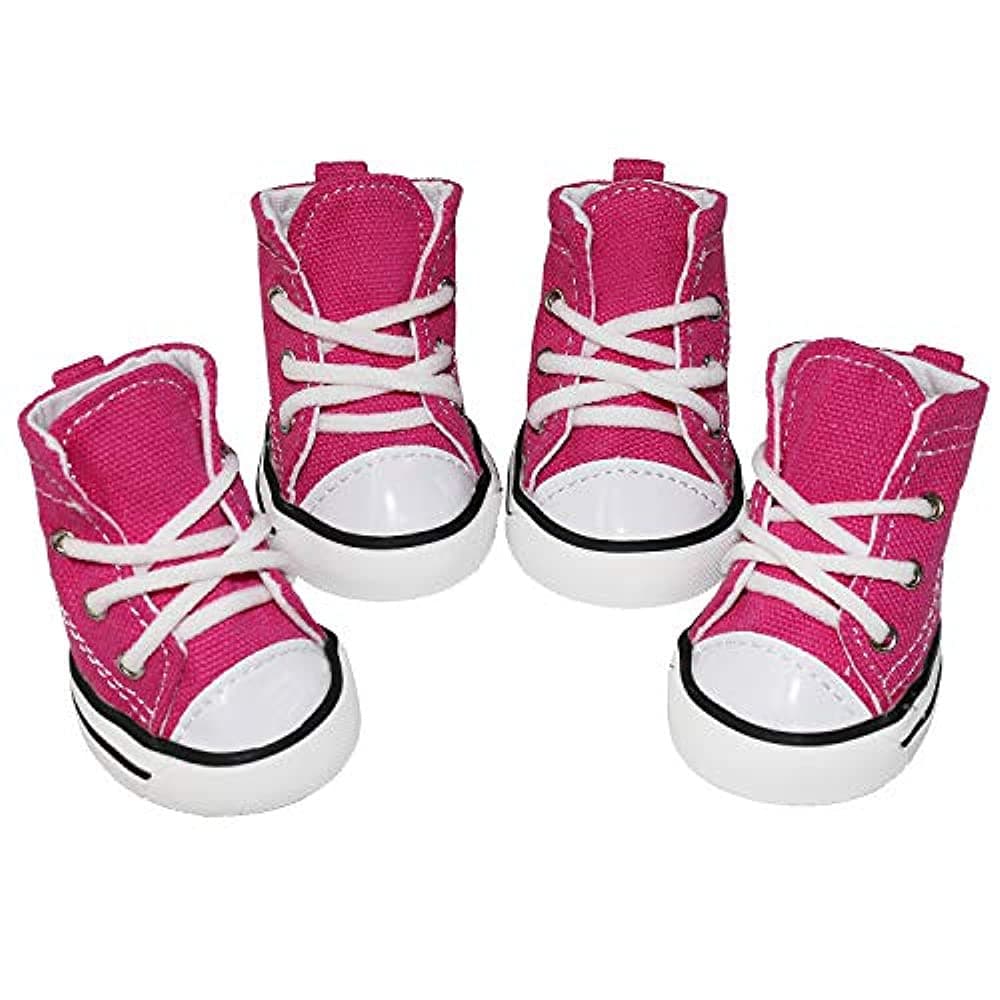 Sapatos para Cães de Estimação, Tênis Esportivos de Lona para Filhotes, Botas Antiderrapantes, Sapatos Casuais, Protetor