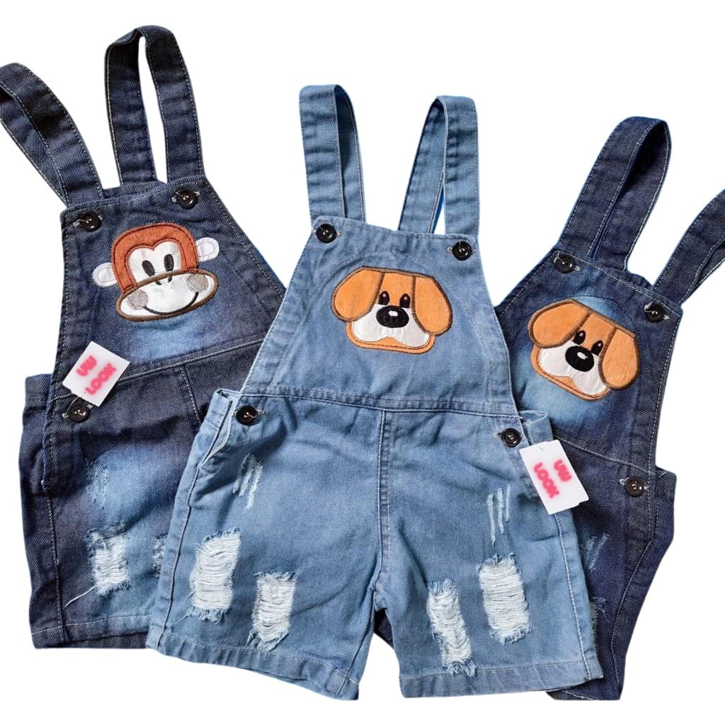 Macacão Jardineira Jeans Masculina Infantil Menino (1, 2 e 3 anos)
