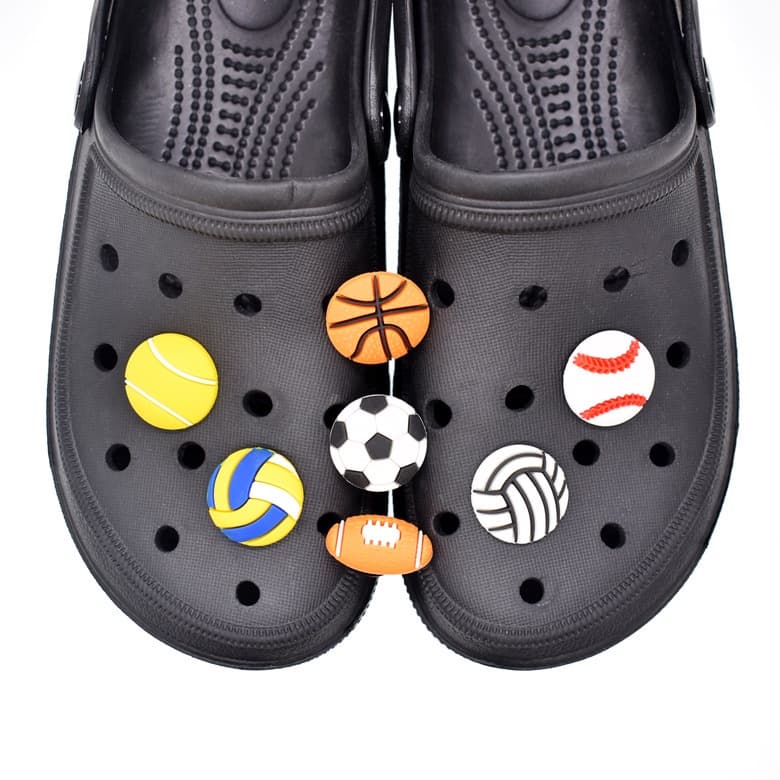 Encantos De Sapato Para Tamanco Decoração Decorações Pinos Novo Colorido Jogos De Bola Basquete Futebol Botão